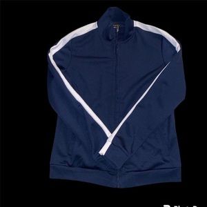 Forever 21 Zip Up Navy Blue & White Track Jacket